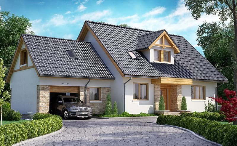 nhà cấp 4 mái thái có gara bên hông.jpeg